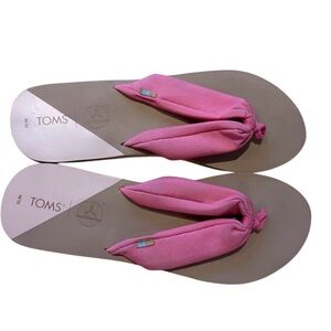 TOMS Women's Earthwise Pink Sandals with Fabric Y-Strap NWOT Size 10